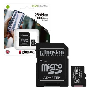 256GB MicroSD (Class 10) UHS-I (U3) +SD adapter, Kingston Canvas Select+ "SDCS2/256GB" (100/85MB/s) 113435 фото