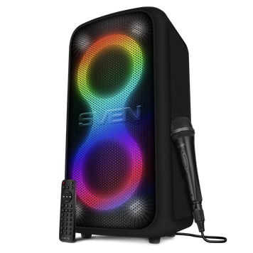 Partybox SVEN "PS-1000" 180W, TWS, Bluetooth, FM, USB,LED-display, 8000mA*h, Black 235068 Imagini