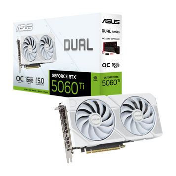 VGA ASUS RTX5060Ti 16GB GDDR7 Dual WHITE OC (DUAL-RTX5060TI-O16G-WHITE) 240579 Imagini