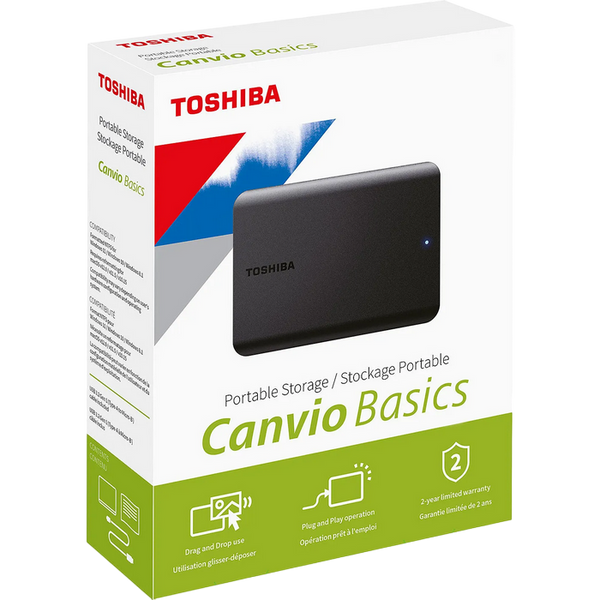 4.0TB (USB3.1) 2.5" Toshiba Canvio Basics 2022 External Hard Drive (HDTB540EK3CA)", Black 205590 Imagini