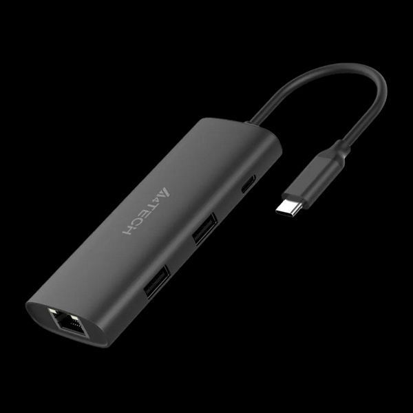 Docking Station A4Tech 8-IN-1, HDMI, USB3.0, USB2.0, 2xUSB-C, SD, MicroSD, LAN, PD100W, Aluminum 203841 фото
