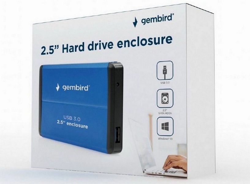 2.5" SATA HDD External Case (USB 3.0), Blue, Gembird "EE2-U3S-2-B" 122850 фото