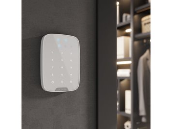 Ajax Wireless Security Touch Keypad "KeyPad Plus", White, encrypted contactless cards and key fobs 146474 фото