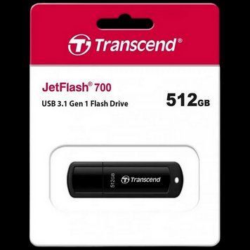 512GB USB3.1 Flash Drive Transcend "JetFlash 700", Black, Classic Cap (R/W:90/40MB/s) 218882 Imagini
