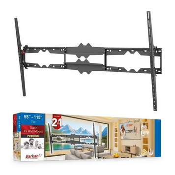 Wall Mount Barkan ''BM510'' Black 55"-100" Giant TV Tilt, max.120kg, VESA mm: up to 1200x600mm 271637 Imagini