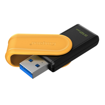 512GB USB3.2 Flash Drive Kingston DataTraveler Exodia S (DTXS/512GB), Black + Yellow, Plastic, Slide 232670 Imagini