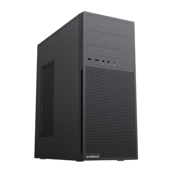 Case ATX 500W Sohoo 2816BK, 0.4mm, 2xUSB2.0, 1x5.25", 1x3.5", 3x2.5", PSU: ATX-500W-12cm, Black 224530 фото
