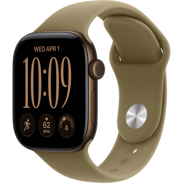 Apple Watch Series 12 GPS, 42mm Dark Bronze Aluminium Case with Olive Sport Band - S/M MJEF4 272428 фото