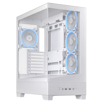Case ATX Asus A31 PLUS TG ARGB WHITE, 4x120mm ARGB, ARGB Hub, Front Mesh, Tempered Glass, Headset ho 237149 фото
