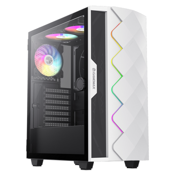 Case ATX GAMEMAX Diamond CP WT, w/o PSU, 0.5mm, 3x120mmARGB, 1x140mm, ARGB Hub, Front Mesh+LED strip 247257 фото