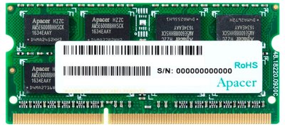8GB DDR3 1600MHz SODIMM 204pin Apacer PC12800, CL11, 1.35V 106098 фото