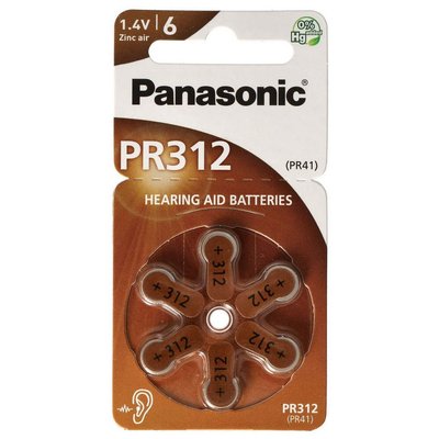 PR312, Blister*6, Panasonic, PR-312/6LB (PR41), 3.6x7.9mm, 170mAh 80871 фото