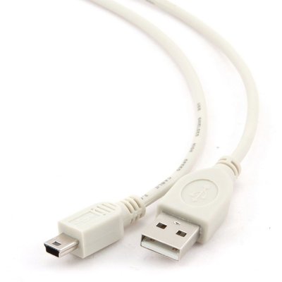 Cable Mini USB2.0, Mini B - AM, 1.8 m, 5Pin, Cablexpert, WHITE, CC-USB2-AM5P-6 40921 фото