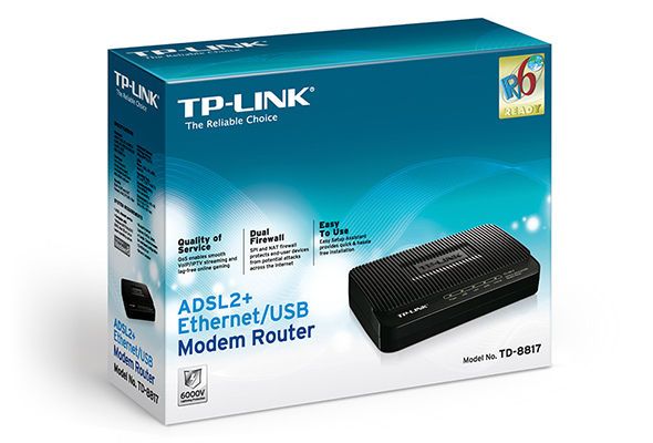 ADSL Router TP-LINK "TD-8817",1xEthernet port+1xUSB, ADSL/ADSL2/ADSL2+, Splitter, Annex A 50171 фото