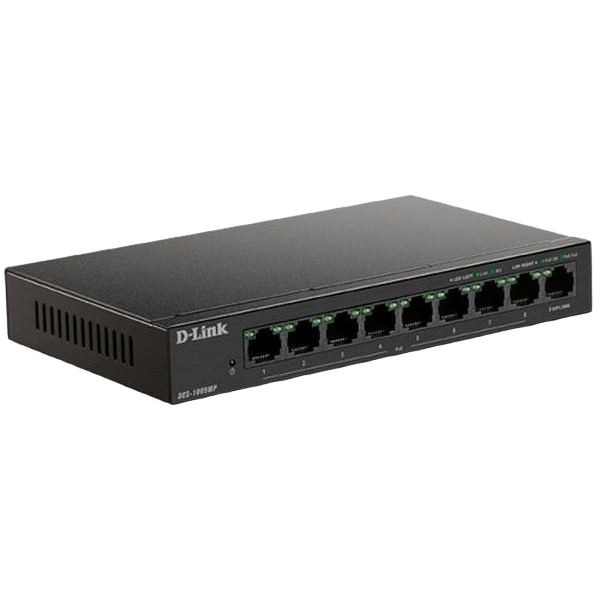 .9-port 10/100Mbps POE, D-Link DES-1009MP/A1A, with 8 PoE Ports, 1xGigabit Uplink, 117W Budget 204335 Imagini