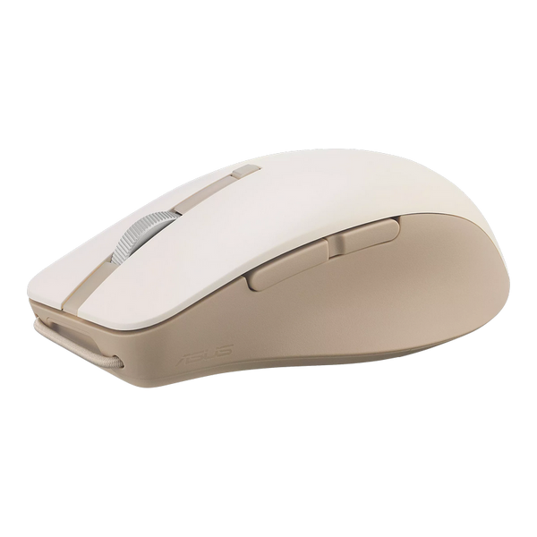 Wireless Mouse Asus SmartO MD200, up to 4200dpi, 6 buttons, Carrying Loop, 85g. 1xAA, 2.4/BT, Beige 260541 фото