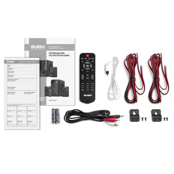 Speakers SVEN "MS-2051" SD-card, USB, FM, remote control, Bluetooth, Black, 55w/30w + 2x12.5w/2.1 82017 фото
