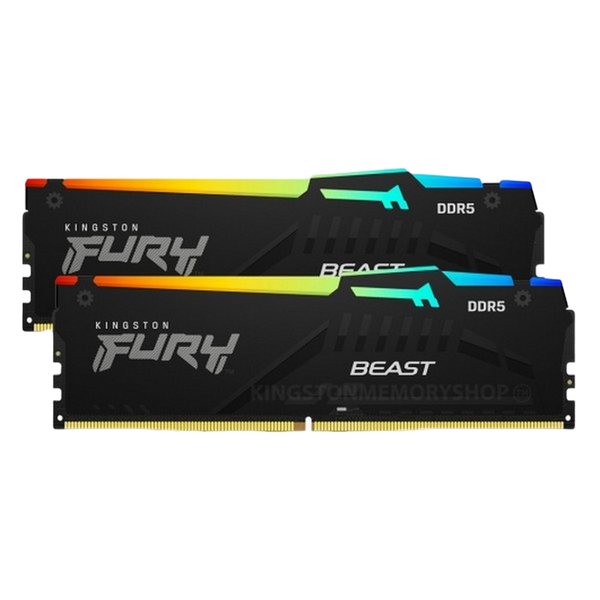 64GB DDR5-5600MHz Kingston FURY Beast RGB (Kit of 2x32GB) (KF556C40BBAK2-64), CL40-40-40, 1.25V,Blk 203805 фото