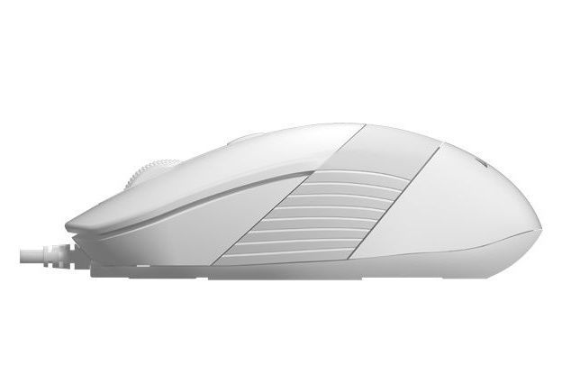 Mouse A4Tech FM10, Optical, 600-1600 dpi, 4 buttons, Ambidextrous, 4-Way Wheel, White/Grey, USB 112659 фото