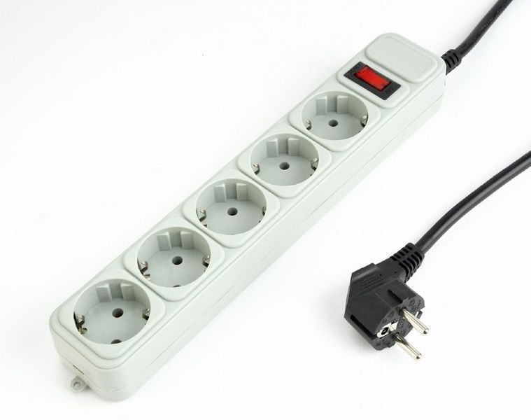 Surge Protector Gembird SPG3-B-6C, 5 Sockets, 1.8m, up to 250V AC, 16 A, Grey 203161 фото