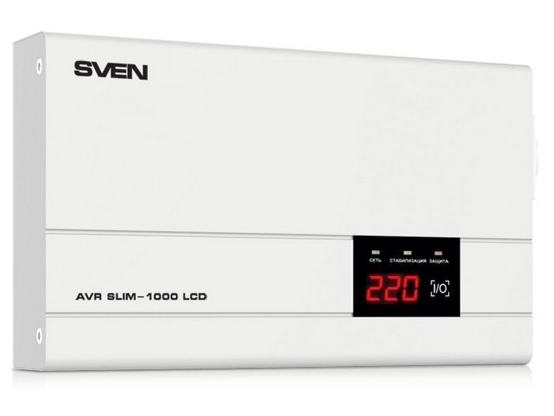 Stabilizer Voltage SVEN SLIM AVR -1000 LCD, 800W, Output sockets: 1 &times; CEE 7/4 70286 Imagini