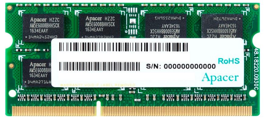 8GB DDR3 1600MHz SODIMM 204pin Apacer PC12800, CL11, 1.35V 106098 фото