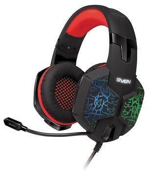 Gaming Headset SVEN AP-U988MV, 50mm drivers, 20-20000Hz, 32 Ohm, 108dB, 365g., USB, Black/Red 79561 Imagini