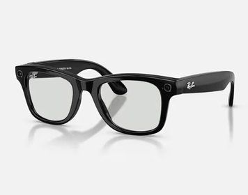 Ray-Ban: Meta Wayfarer Smart Glasses (Gen 2) High Bridge Fit Shiny Black Clear/Graphite Green Transitions, Size Average 50-22 264614 фото