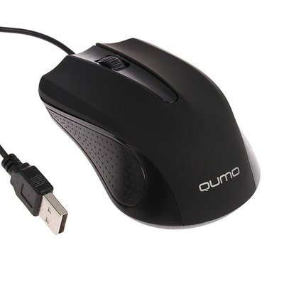 Mouse Qumo M66, Optical,1000 dpi, 3 buttons, Ambidextrous, Black, USB 93116 фото