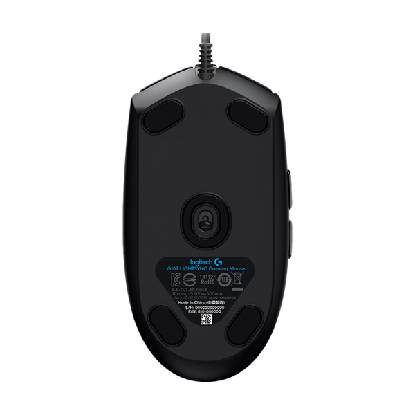 Gaming Mouse Logitech G102 Lightsync, Optical, 200-8000 dpi, 6 buttons, Ambidextrous, RGB, Black USB 114696 фото