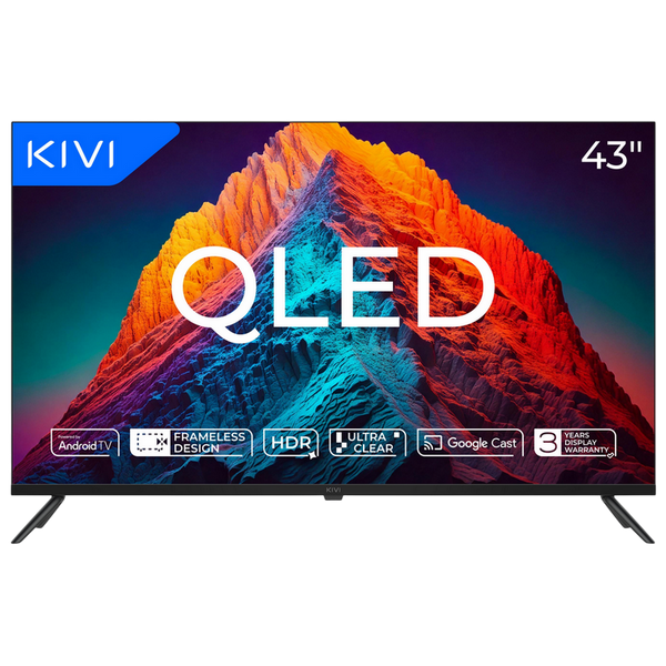 43" LED SMART TV KIVI 43U770QB, QLED, 3840x2160, Android TV, Black 219244 фото