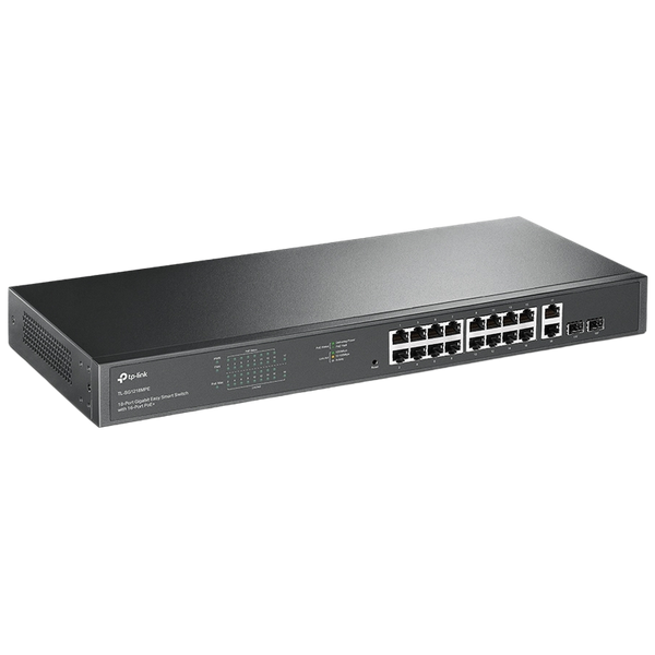 16-Port Gigabit JetStream Smart PoE+ Switch TP-LINK "TL-SG1218MPE", 16xPoE Ports, 2 SFP Slots, 250W 113082 Imagini