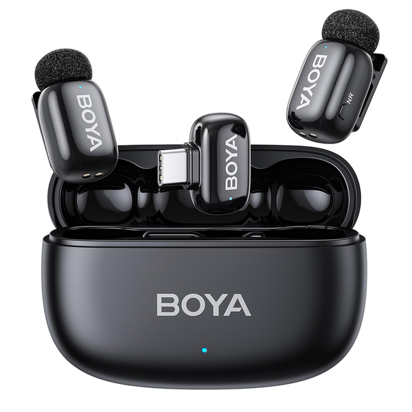 Microphone&nbsp;Wireless&nbsp;Boya&nbsp;Mini 2-02&nbsp;Ultracompact&nbsp;(2 TX+ 1RX USB-C plug+ Charging case), Black 245577 Imagini