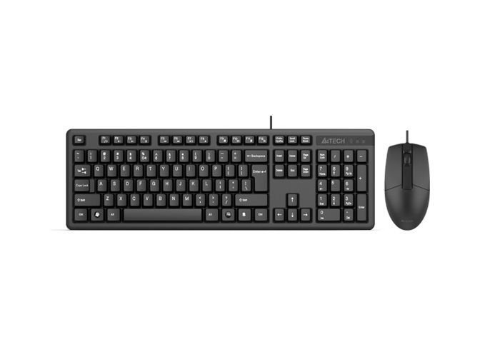 Keyboard & Mouse A4Tech KK-3330, Laser Engraving, Splash Proof, Fn keys, Black, USB 145891 фото
