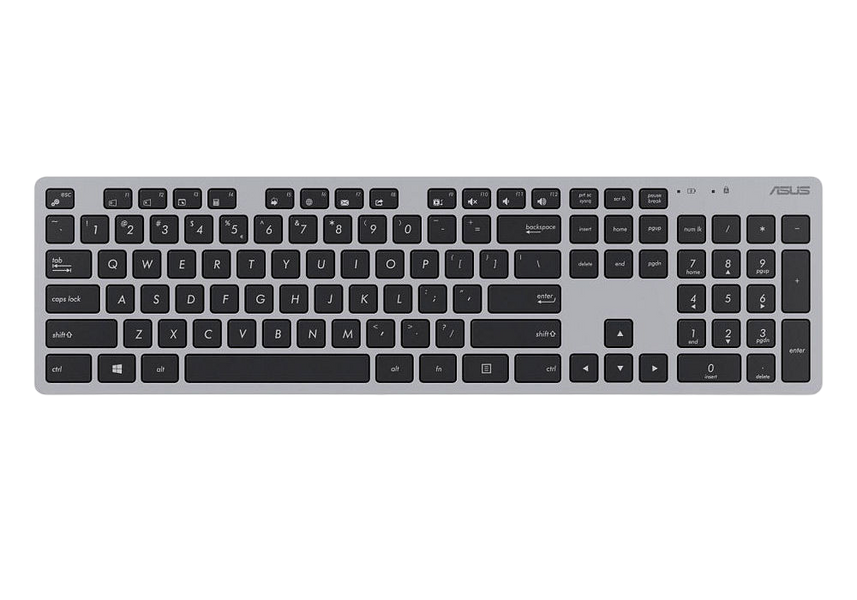 Wireless Keyboard & Mouse Asus W5000, 13 Fn keys, Ultra thin, Metal-like finish, Silent, 800-1600dpi 97283 Imagini