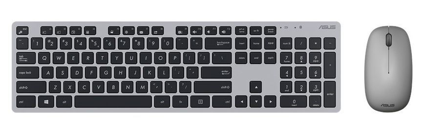 Wireless Keyboard & Mouse Asus W5000, 13 Fn keys, Ultra thin, Metal-like finish, Silent, 800-1600dpi 97283 Imagini