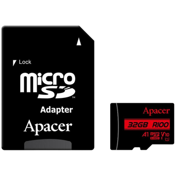 ..32GB MicroSD (Class 10) UHS-I (U1) +SD adapter, Apacer "AP32GMCSH10UB-R" (R:100MB/s) 230025 фото