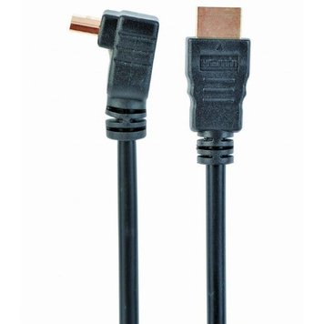 Cable HDMI to HDMI90° 3.0m Cablexpert male-male90°, V1.4, Black, CC-HDMI490-10, One jakc bent 90° 75626 фото