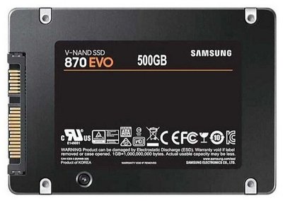 2.5" SATA SSD 1.0TB Samsung 870 EVO "MZ-77E1T0BW" [R/W:560/530MB/s, 98K IOPS, MGX, V-NAND 3bit MLC] 124284 фото