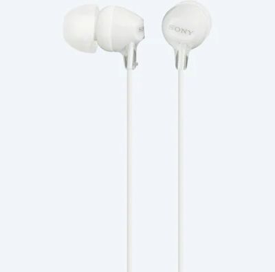 Earphones SONY MDR-EX15AP, Mic on cable, 4pin 3.5mm jack L-shaped, Cable: 1.2m, White 128673 фото
