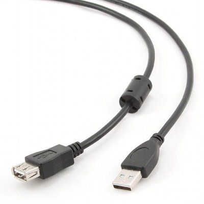 Cable USB, USB AM/AF, 1.8 m, USB2.0 Premium quality with ferrite core, Cablexpert, CCF-USB2-AMAF-6 42841 фото