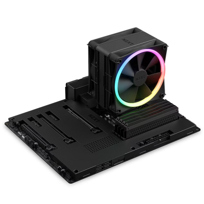 AC NZXT "T120 RGB Black" (17.2-27.56dBA, 500-1800RPM, 1x120mm, RGB, PWM, 4 Heatpipes) 207824 фото
