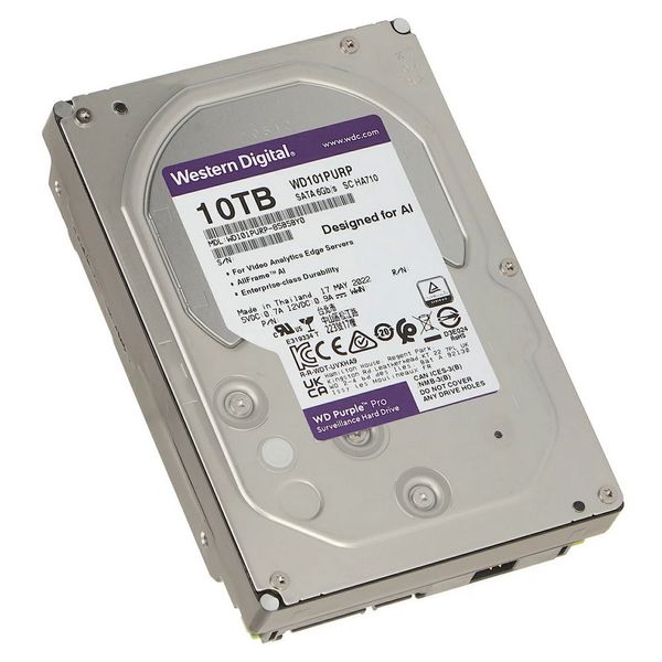 3.5" HDD 10.0TB-SATA- 256MB Western Digital "Purple Pro (WD101PURP)", Surveillance, CMR 201031 фото