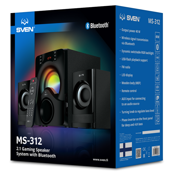 Sistem audio 2.1 CH SVEN MS-312, Negru 212259 фото