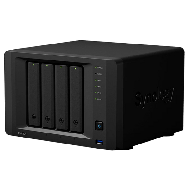 SYNOLOGY "DVA3221" Deep Learning NVR, 4-bay, Intel Atom 4-core 2.1GHz, GTX 1650, 8Gb, 4x1GbE, COM 144281 фото