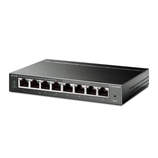 .8-port Gigabit Easy Smart Switch with 4-Port PoE TP-LINK "TL-SG108PE", 64W, steel case 82304 Imagini