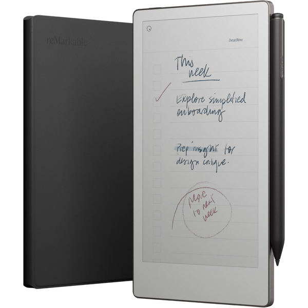reMarkable Paper Pro Move 7.3" Bundle 2/64GB with Marker Plus Book Folio Cover, Leather Black 271564 фото