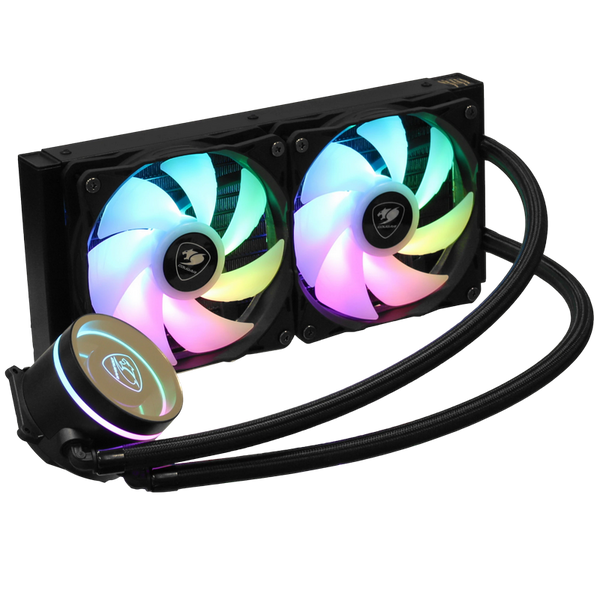 AIO Liquid Cooling Cougar "Poseidon Elite ARGB 240" (&le;33.5 dB(A), 62.53 CFM,2x120mm,ARGB,1850g) Blac 245177 Imagini