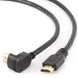 Cable HDMI to HDMI90° 3.0m Cablexpert male-male90°, V1.4, Black, CC-HDMI490-10, One jakc bent 90° 75626 фото 2