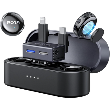 Microphone&nbsp;Wireless&nbsp;Boya&nbsp;BOYALINK&nbsp;3-01&nbsp;(3.5mm&nbsp;/&nbsp;Lighning&nbsp;/&nbsp;Type&nbsp;C&nbsp;-&nbsp;2&nbsp;mic), Black 235205 Imagini